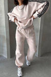 Women's Casual Round-neck Pullover Sweatshirt Two-piece Set