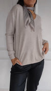 Casual V-neck Long-sleeved Top