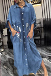 Women's denim hot silver shirt dress