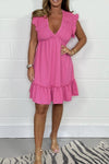 V neck Smocked Dress