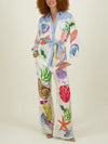 Holiday Ocean Shell Print Long Sleeve Pants Suit