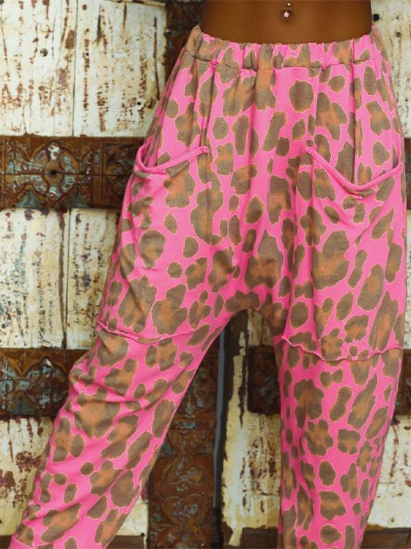 Casual Leopard Print Trousers