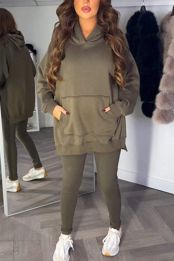 Women's Casual Hooded Sweatshirt Two Piece Set