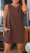 Round Neck Sleeveless Casual Dress