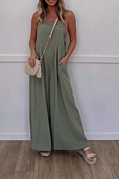 Cotton And Linen Loose Jumpsuit