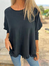 Casual Round Neck Lace Top