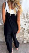 Sleeveless Casual Jumpsuit with Suspenders