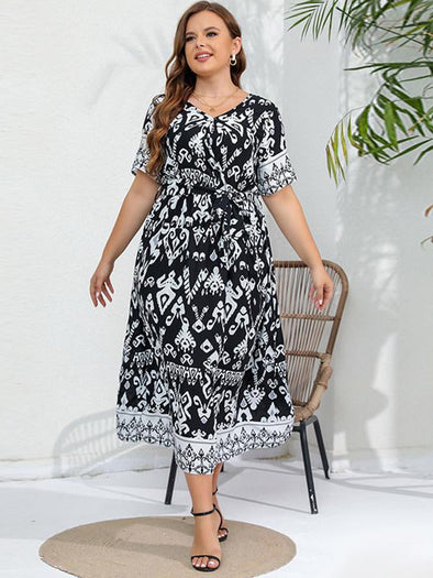 Summer Floral V-neck Women's Dress