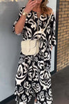 Women's Casual Off Shoulder Loose Printed Dress