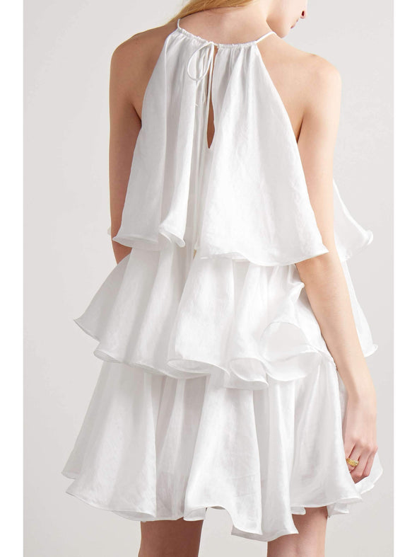 Tiered organza mini dress