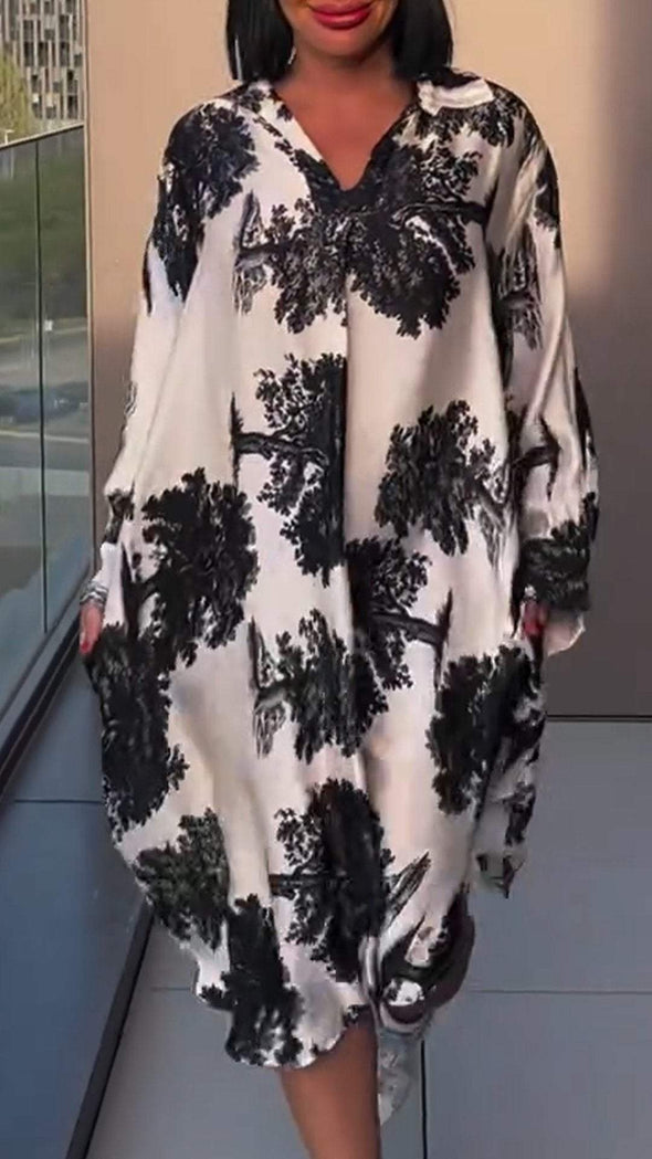 Women's V-neck Printed Dress