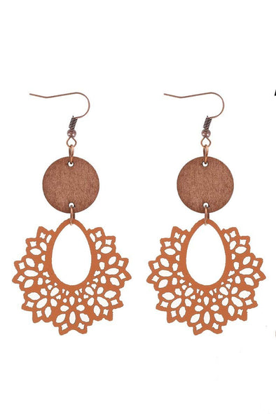 Bohemian hollow earrings with irregular lace