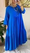 Comfortable Mid-sleeve Dress with Round Neck