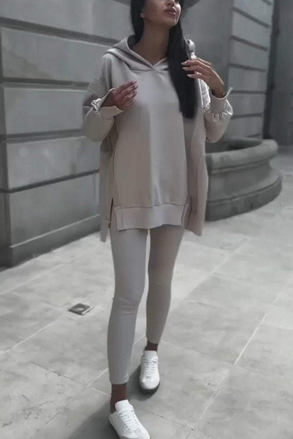 Women's Casual Hooded Sweatshirt Two Piece Set