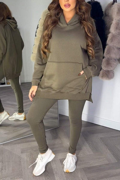 Women's Casual Hooded Sweatshirt Two Piece Set