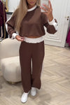 Casual brown sweatshirt set