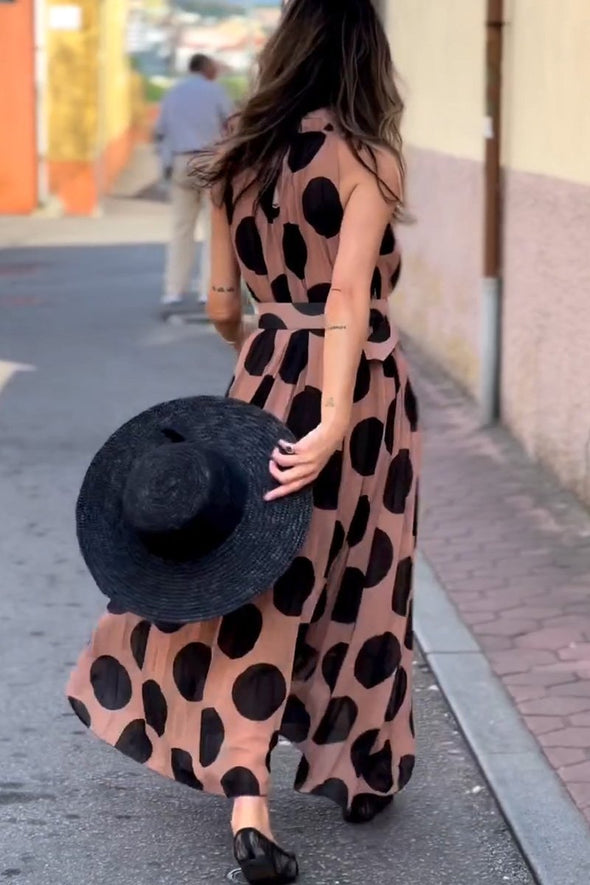 Polka dot sleeveless dress