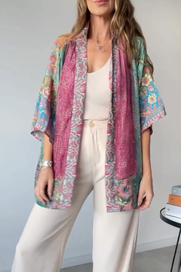 Casual printed cardigan jacket