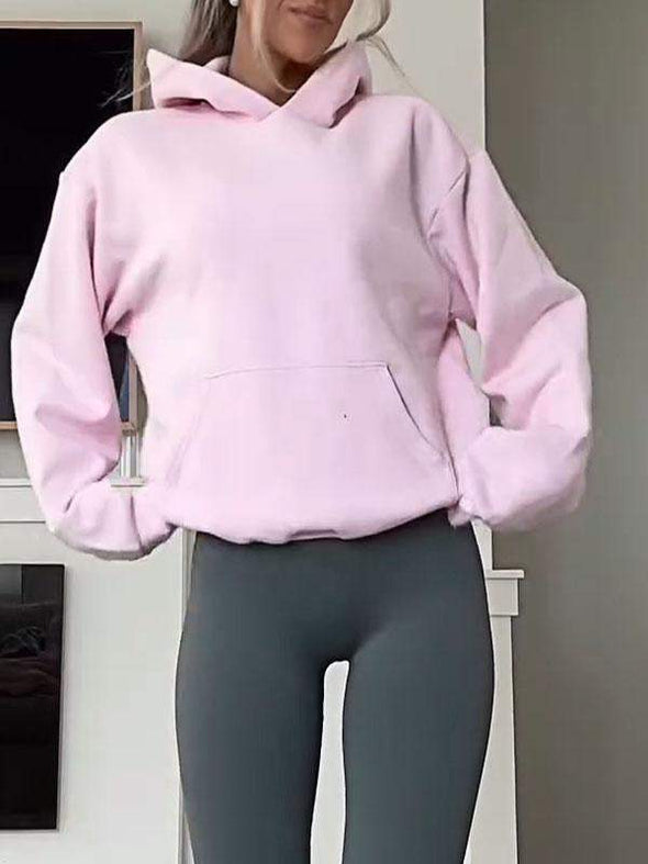 Women's Solid Color Hooded Sweatshirt