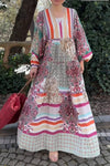 Multicolor Patterned Dress