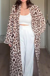 Women's casual leopard print coat