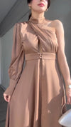 Women's satin smooth fabric dress