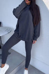 Women's Casual Round-neck Pullover Sweatshirt Two-piece Set