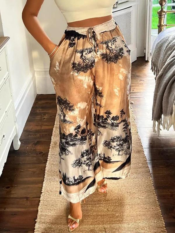 Casual Printed Loose Trousers