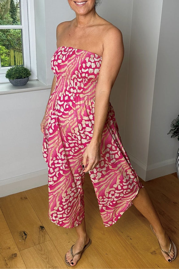 Printed bandeau jumpsuit