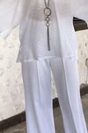 Cotton And Linen Top  And Trousers Two-piece Set