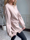 Women's Casual Round Neck Solid Color Long Sleeve Top