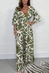 V-neck printed jumpsuit