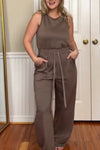 Waistband sleeveless jumpsuit