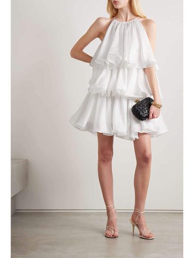 Tiered organza mini dress