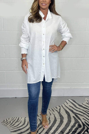 Long cotton and linen shirt