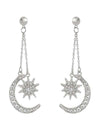 Six Pointed Star Moon Earrings