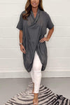 Long cotton and linen blouse