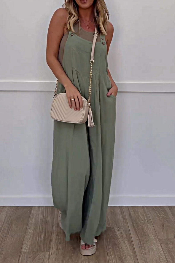 Cotton And Linen Loose Jumpsuit