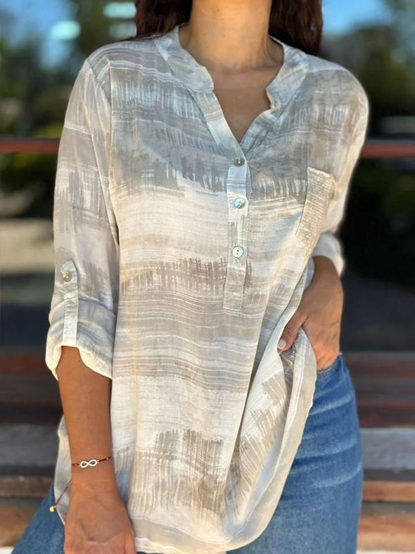 Casual Sequins Buttoned Long Sleeve Top