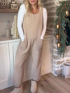 Women's Cotton and Linen Top Jumpsuit Set