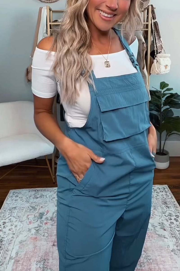 Women's casual pocket overalls