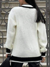 Women's V-neck Long Sleeve Knitted Sweater