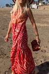 Printed sleeveless long dress