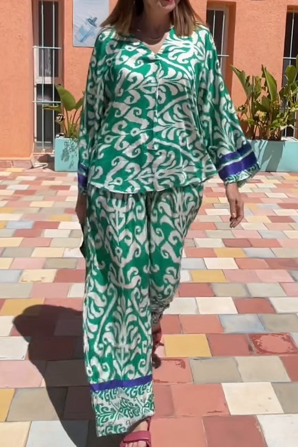 Printed shirt suit