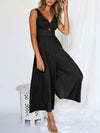 Sleeveless Jumpsuit with V-neck Cutout Design