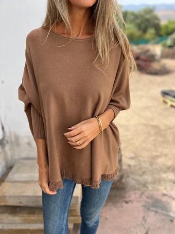 Casual Round Neck Lace Top