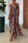 Lace paneled leopard print dress