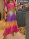 Casual V-neck Tie-dye Dress