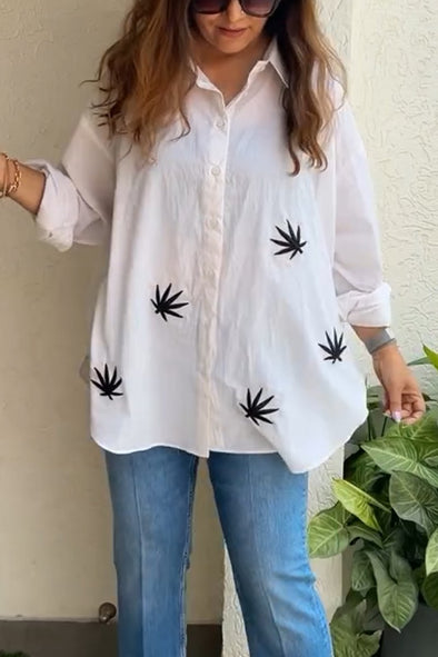 Embroidered loose shirt