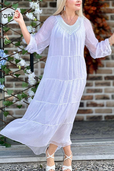 Elegant chiffon V-neck dress